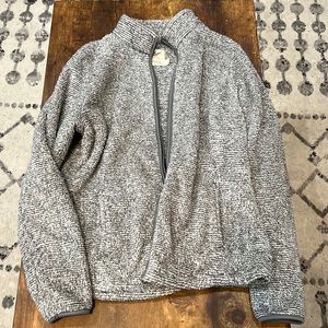 Faded glory, grey and white plush jacket